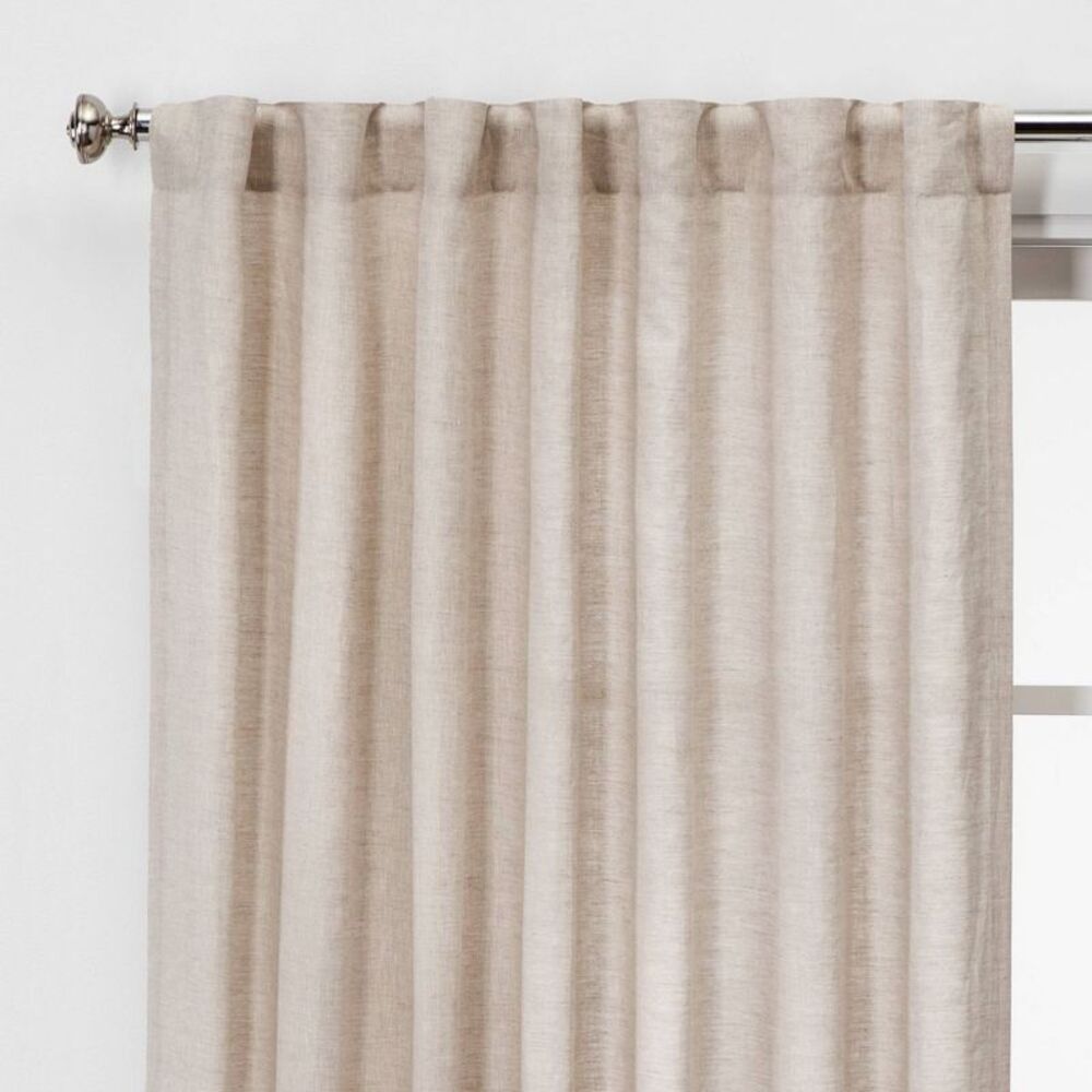 54"x84" Light Filtering Linen Window Curtain Panel Cream - Threshold